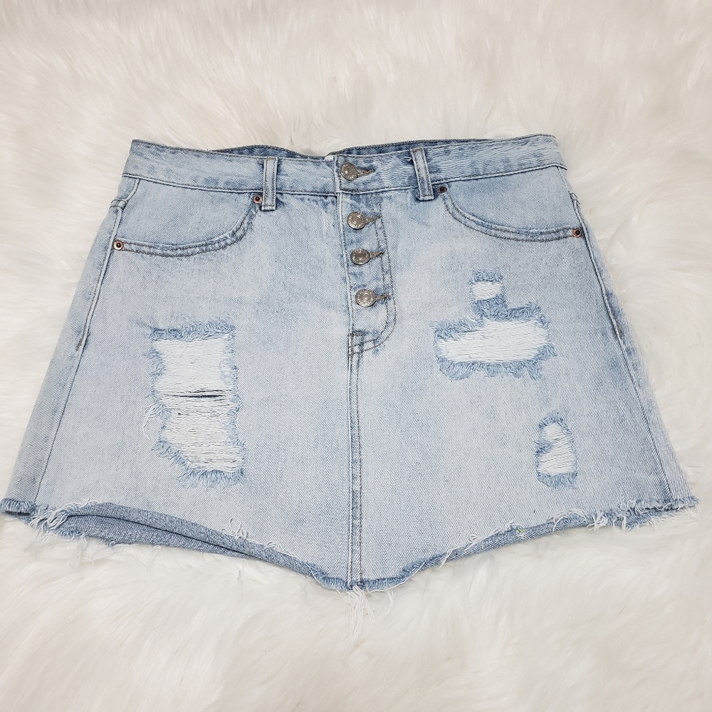 Light Denim Mini Skirt
